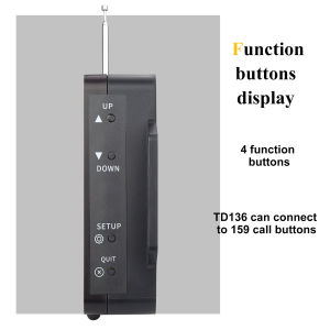 Retekess TD136  Pager System Screen Receiver 3 Groups of Screen Display Design for Restaurants Bars Factory Cafe Clinics Nursing Home (1 Screen Receiver and 10 Call Buttons)