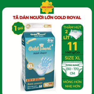 Tã dán người lớn già Gold Royal thấm hút cực đại 2000ml size L(75-150cm)/XL(130-170cm)(Gói 11 miếng) - [FREESHIP MAX] - M2M SHOP 2019
