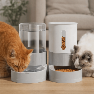 OUTOPEN Large Capacity Automatic Pet Feeder Spill Proof Transparent Pet Water Dispenser Food Dispenser Detachable Pet Water Food Bowl For Cats Dogs