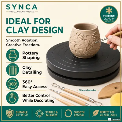SYNCA Professional Grade Pottery Ceramic Clay | 500g Kaolin Formulation | Ultra Fine Texture for Wheel Throwing & Hand Building | Wide Firing Range