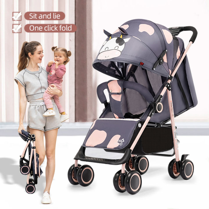 Newborn Baby Stroller Baby Girl For Baby Boys Can Sit Recline Foldable Lightweight Baby Stroller