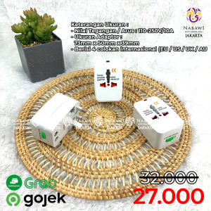 Universal Travel Adaptor Adapter Colokan Listrik Stop Kontak Traveling Perlengkapan Haji dan Umroh