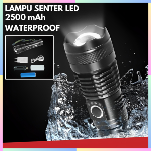 FAST DELIVERY TaffLED Lampu Senter Mini Jarak Jauh Super Terang Cas LED USB 2500 mAh 18650 Battery
