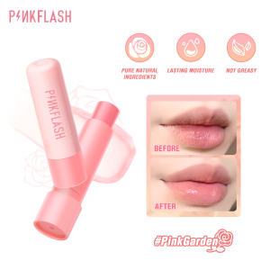 PINKFLASH #PinkGarden Plant Oil-Based Moist Lip Balm Lip Care Deep Hydration 4 ส่วนผสมจากธรรมชาติ ซ่อมแซม บำรุง ลดเลือนริ้วรอย