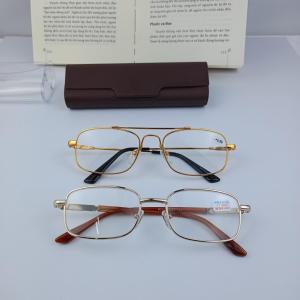 Combo 2 kính lão tròng kính bằng thủy tinh tặng hộp đựng và khăn lau kính