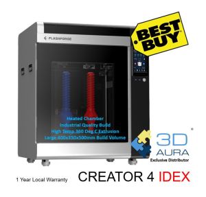Flashforge Creator 4 Industrial IDEX 3D Printer - 12 Months Local Warranty