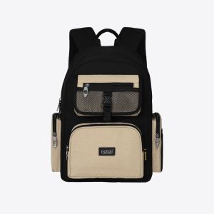 Balo nam nữ đi học chống nước NATOLI chất vải canvas thời trang chống sốc dày dặn ICON BACKPACK B13