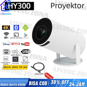 [BISA COD] HY300 Proyektor Android 11.0 Bluetooth Proyektor 2.4+5G Wifi 6 Portabel Minimalis Full HD