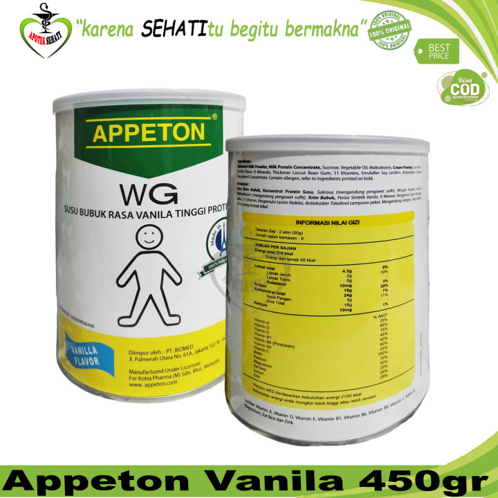 DIJAMIN ORI SUSU APPETON WEIGHT GAIN ADULT 450G PENAMBAH BERAT BADAN