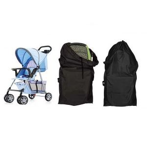 VB45D Water-Resistant Stroller Travel Bag Oxford Cloth Heavy-Duty Pram Storage Organizer Gate Check Bag Washable Fabric Umbrella Stroller Cover Air Travel