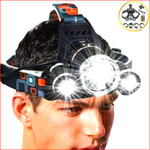 <hàng nhập > ĐÈN PIN ĐỘI ĐẦU 3 BÓNG SIÊU SÁNG PIN SẠC TÍCH ĐIÊN THÔNG MINH CHỐNG NƯỚC
