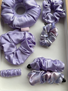 19mm mulberry silk hair scrunchies for women romantic purple hair tie for lady high quality hair accessories