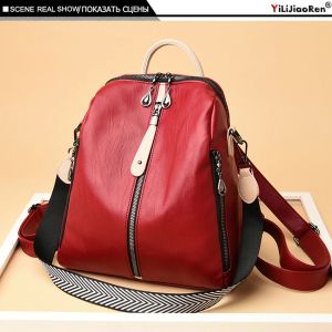 MYZAN STORE - Tas Ransel Wanita Tas Laptop Wanita Tas Ransel Wanita Terlaris Tas Ransel Sekolah Tas Ransel Wanita Terbaru 2021 Bahan Tebal Kulit Imitasi Tas 2in1 Bisa Ransel Bisa Selempang