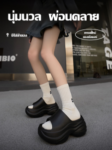 รองเท้าแตะพื้นหนากันลื่นสําหรับใส่นอกฤดูร้อน รองเท้าแตะหนาพิเศษชายหาด