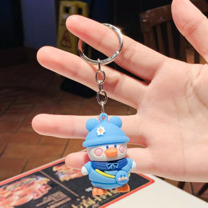 good 999 Fashion and creative cute backpack duck PVC three-dimensional cartoon keychain KA-014