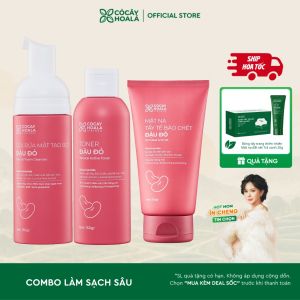 [COMBO SẠCH SÂU] Combo Thảo Dược Mặt Nạ Tẩy Da Chết 2in1 Sữa Rửa Mặt Toner Cỏ Cây Hoa Lá Đậu Đỏ Giúp Dưỡng Sáng Ngừa Mụn 150g