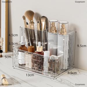 [COD] Cozyroom Light Luxury Transparent Desktop Storage Box Multi-grid Makeup Organizer Box Large Capacity Cosmetics Box Remote Control Holder