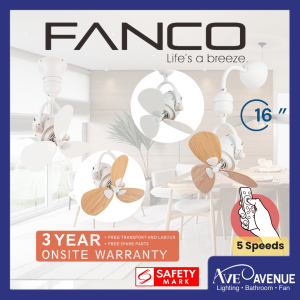 Fanco Dual 16 Inch DC Motor Corner Fan with Remote Control with Dual Mounting Bracket