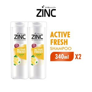 [Paket isi 2] ZINC Shampoo Active Fresh Botol 340ml