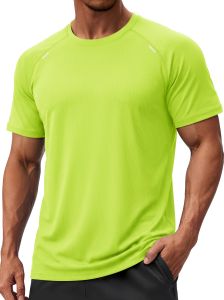 KEFITEVD Áo sơ mi tập luyện của nam giới Thể thao lưới khô phù hợp với áo sơ mi ngắn tay áo sơ mi giữ ẩm Chạy bộ đi bộ đường dài Hiệu suất tập thể dục Tee2026