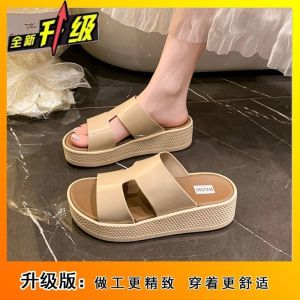 [Free Shipping] New Summer Fashion Wedge Sandals For Women Thick-Soled Open-Toe Slippers Versatile High-Heeled Beach Shoes For Women