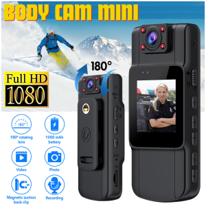 GO JOZUZE  L11 Body Cam Mini Camera Full HD 1080p Rotating Lens 1000mAh