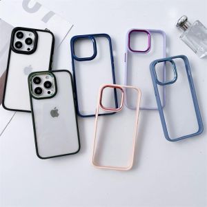 Hard PC Clear Metal Camera Lens Frame Protective Case For Iphone xs max 11 pro max 12 pro max 13 pro max 14 pro max 14 plus 15 plus 15 pro max