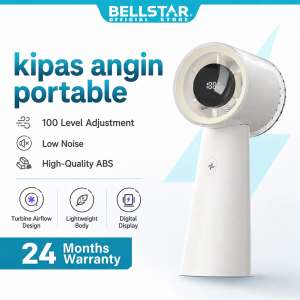 BELLSTARHandheld Fan 100-Level Cooling Strong Wind Led Digital Display Low Noise Portable Fan