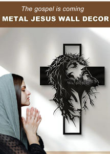 10000+ Units Sold❤Limited-time Discount❤【Good Fortune And Peace】Metal Cross Wall Art Decoration/Office Or Cultural Space Decoration/Retro Metal Wall Hanging