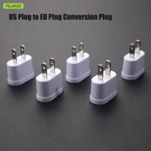 FUJIAS3 US Plug to EU Plug Round And Flat Dual-Purpose Conversion Plug Converter Socket