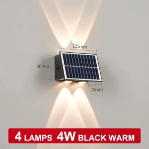 Waterproof Solar Wall Light Outdoor Warm Garden Decoration LED Wall Lamp Fence Lights Durable
