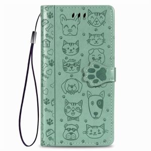 เคสโทรศัพท์แบบฝาพับหนังหรูสำหรับ iPhone 15 Pro Max Plus ProMax 15Plus IPhone15 2023สุนัขแมวน่ารักที่ใส่การ์ดทนต่อแรงสั่นฝาหลังนิ่ม