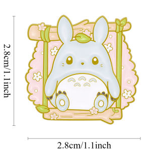 Kartun Hayao Miyazaki Aku Juga Punya Bros Bo Niu Qianyuqian Lencana Lencana Logam Tak Berwajah