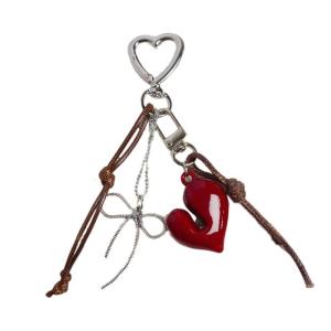Elegant Heart Keychain and Bag Pendant Travel Key Organizers Hanging Ornament Present for Youthful Women and Students