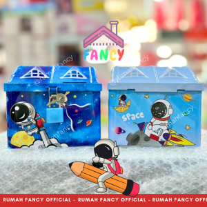 [FREE BUBBLE & DUS] Coin Box Celengan Piggy Bank Kunci Gembok Bentuk RUMAH LPY 65 Souvenir / Hadiah