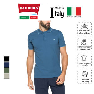Áo Polo Nam Cộc Tay Vải Cotton Pique Co Giãn Thoáng Mát - Carrera Jeans - Nhập Khẩu Chính Hãng Từ Ý