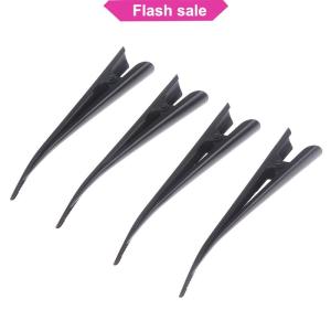 SHENHAO2🎀 4 cái kẹp tóc kim loại dài 12.5cm kẹp tóc mỏ vịt hoa rỗng kẹp tóc phụ kiện tóc kẹp tóc nơ răng vịt Kẹp đầu salon làm tóc kẹp màu đen