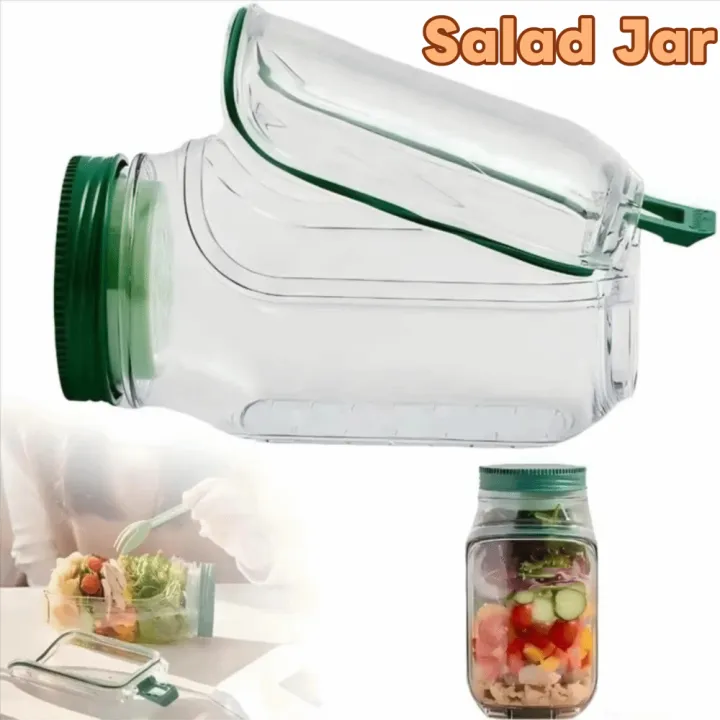 FANRI Di động Hũ salad chống rò rỉ có cửa mở bên Trong suốt Hộp đựng ...