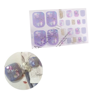 Toenail Strips Full Nails Wraps Toe Nail Polish Stickers Self-Adhesive Toenails Decals for Women Girls DIY Nail Decor