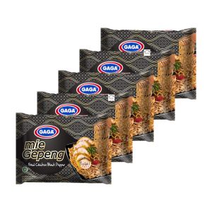 5PCS Gaga Gepeng Mie Instan Goreng Rasa Lada Hitam