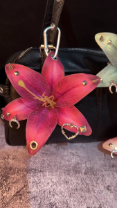 Floral Key Accessory for Purse Backpack Car Interior Artificial Flower Keyring Multipurpose Fashionable Decoration