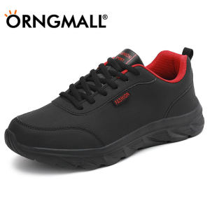 ORNGMALL Sport Shoes for Men Sneakers High Quality Casual Shoes Lace-Up Black Fashion Gym Casual Light Walking Running Shoes Suitable for Daily Life and Sports Men Sneakers Plus Size 38-46