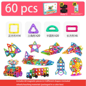 Mainan Magnetic Block Mainan Keping Magnet Susun DIY Anak Mainan Magnet Anak Edukasi