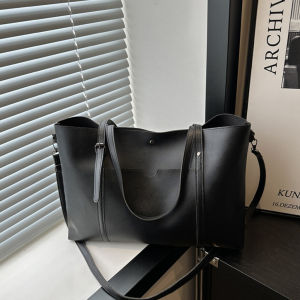 SKM Womens Shoulder Hand Carry Leather Tote Bag With Button Lock BG1035 Beg Perempuan