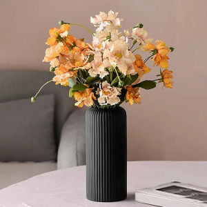[Eqrbtl] Striped -Like Plastic Vase For Flowers Decorative Floral Arrangement Display Creative Little Flower Vase