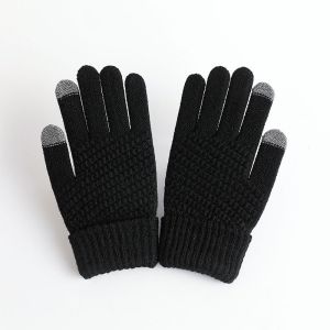 Women Men Touch Screen Gloves Non-slip Knitted Gloves Breathable Full Cover Gloves Winter Gloves Warm Full Finger Gloves
