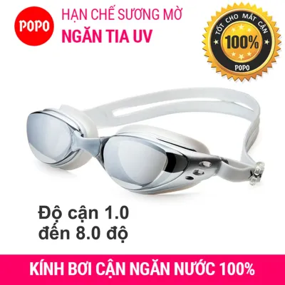 Kính bơi cận 610 độ cận 1.5 độ đến 8.0 độ kính bơi cho người cận thị mắt kính chống UV chống sương mờ 610Bac