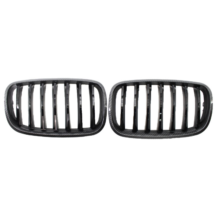 2Pcs Glossy Black Front Hood Grills Grilles Replacement 51137157687 ...