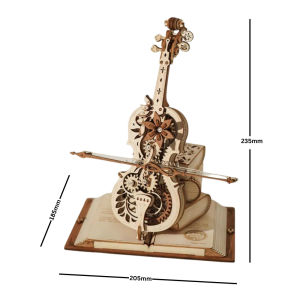 Kidztime x Robotime Puzzle 3D Music Box Model -Classic Magic Cello/Magic Piano/DIY Wooden Puzzle Model Kit/Gift ideas.