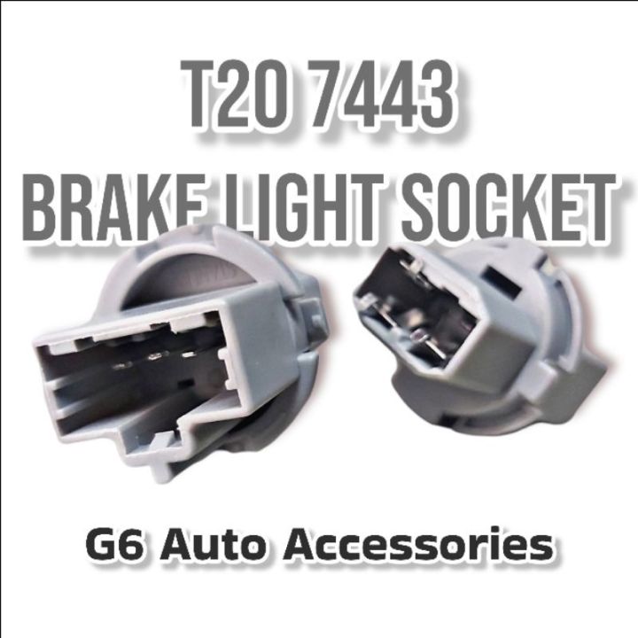 [LEGIT] T20 7443 Stanley Bulb Socket Dual Contact Brake Light 3-Pin